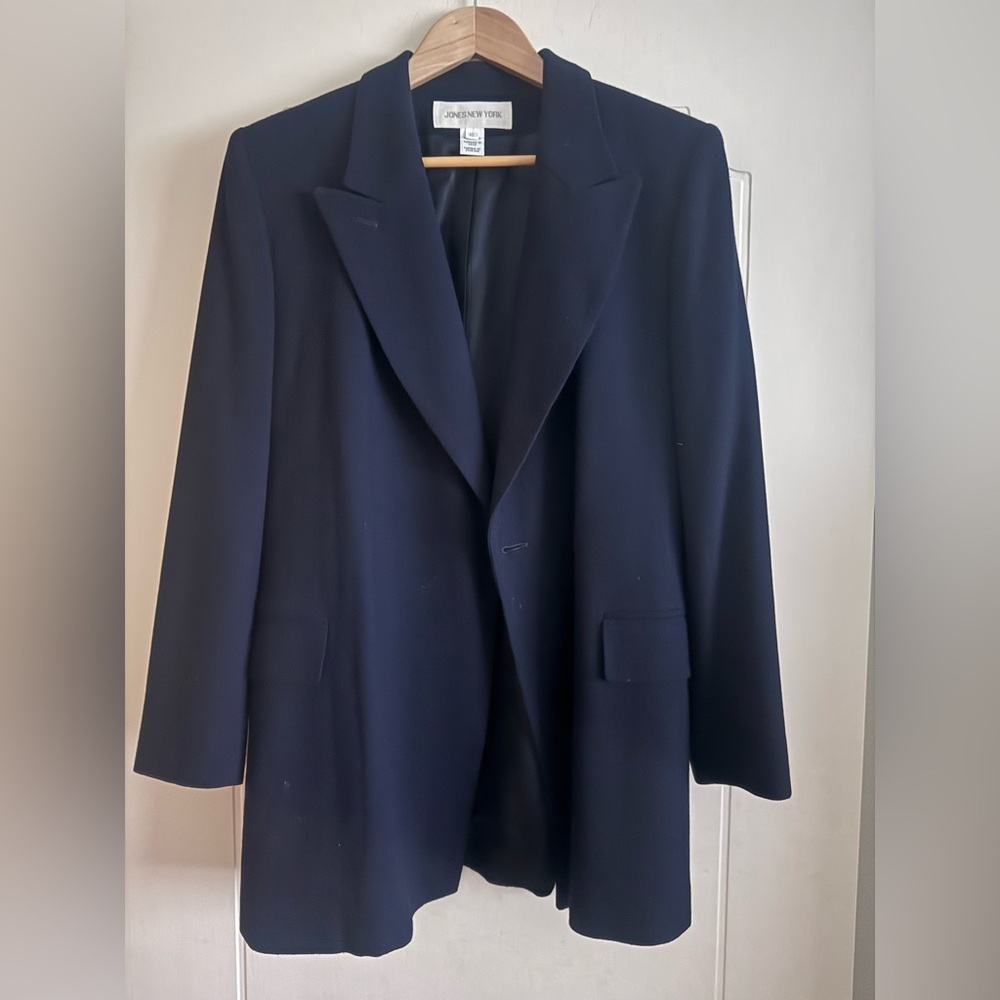 Jones New York 100% wool Navy Blazer Jacket